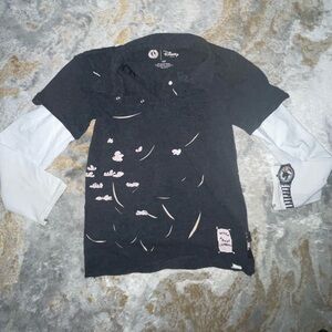 Boys, mini Shatsu , long sleeve shirt, gray cream size 12 for Disney wolf